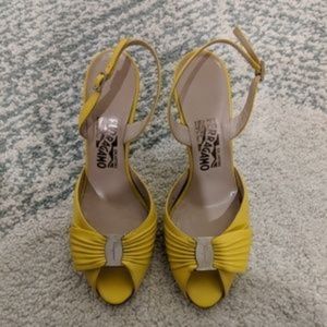 Authentic Salvatore Ferragamo Lemon Yellow Sandals